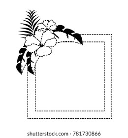 exotic and tropical flower frame