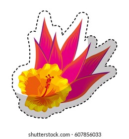 exotic and tropical flower icon vector illustration design
