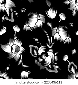 Exotic tropical flowers and abstract leaves vector composition. Beach seamless pattern background. vintage nature tropical seamless pattern. Jungle Leaves Background, Rainforest Plants. print texture