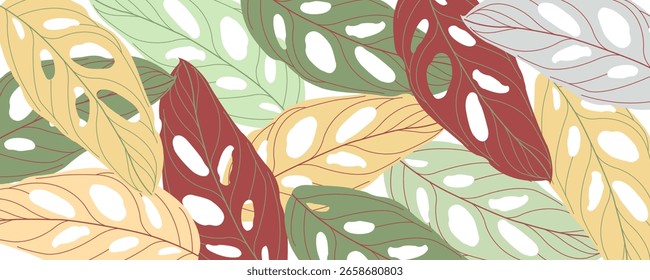 Projeto de vetor de fundo de folhagem tropical exótico.
