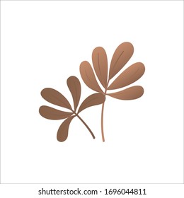 Exotic tropical indoor plant isolated on white background. Cartoon houseplant with big leaves and stem. Simple floral element template in gradient color style. Flat symbol or icon. Vector illustration