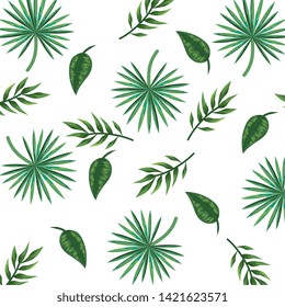 exotic and tropical leafs plant pattern