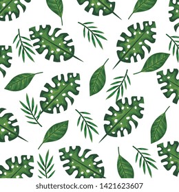 exotic and tropical leafs plant pattern