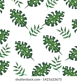 exotic and tropical leafs plant pattern
