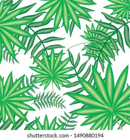 exotic and tropical leafs plants pattern