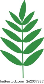 Exotic Tropical Leaves in Flat Design. Vector Illustration.