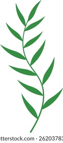 Exotic Tropical Leaves in Flat Design. Vector Illustration.