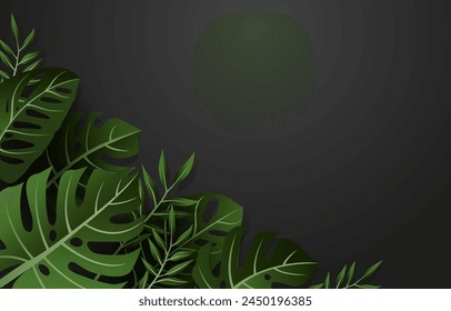 Exotic Tropical Leaves Floral Background	
