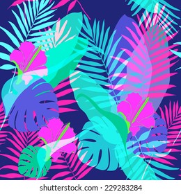Exotic tropical leaves pattern.