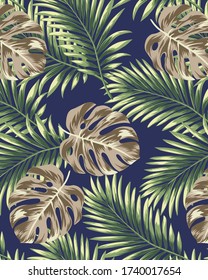 exotic tropical pattern in navy background