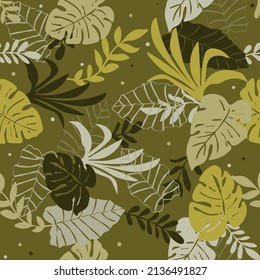 exotic, tropical plants.seamless pattern.high quality. vector illustration.for your design, textiles,wallpaper,print,poster on the wall