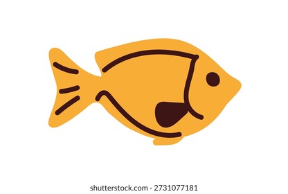 Exotic tropical reef fish. Abstract aquatic marine and aquarium animal with fin, tail, swimming undersea. Sea and ocean water fauna. Flat vector illustration isolated on white background