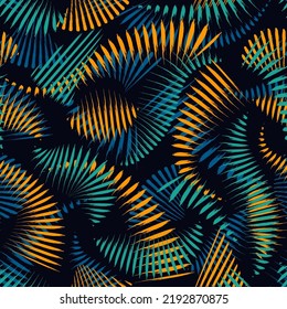 Exotic, tropical seamless pattern. Palm leaves motif background. Abstract minimalist floral print. Natural organic texture. Minimal design wallpaper. Botanical ornament. Summer time holiday backdrop - Shutterstock ID 2192870875