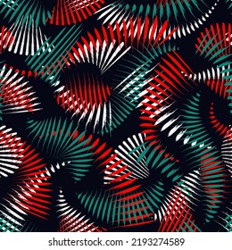 Exotic, tropical seamless pattern. Palm leaves motif background. Abstract minimalist floral print. Natural organic texture. Minimal design wallpaper. Botanical ornament. Summer time holiday backdrop