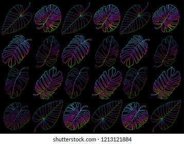 exotic tropical summer leaves