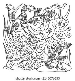 Hand Drawn Dog Coloring Page Animal Stock Vector (Royalty Free) 2105382380