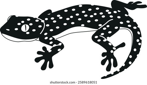 Exotic varan black-and-white vector illustration