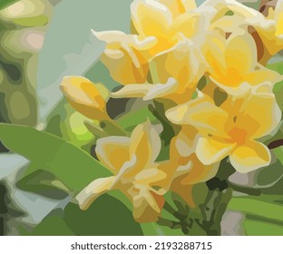 exotic vector flower illustration template