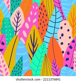 Exotic vector seamless pattern with tropical leaves. Tropical repeat background for fabric design. Floral print design for textiles, wrapping paper, gift paper, fabric.