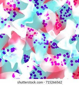 Exotic vextor seamless background. Modern abstract urban digital print with ethnic floral elements. watercolor or shibory style. Good for fabrics, cloths, sport and beach wear, wallpapers. 