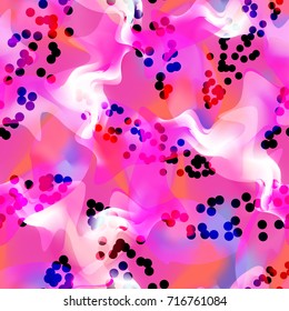Exotic vextor seamless background. Modern abstract urban digital print with ethnic floral elements. watercolor or shibory style. Good for fabrics, cloths, sport and beach wear, wallpapers. 