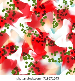 Exotic vextor seamless background. Modern abstract urban digital print with ethnic floral elements. watercolor or shibory style. Good for fabrics, cloths, sport and beach wear, wallpapers. 