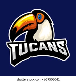 exotic wild bird toucan mascot logo sport team