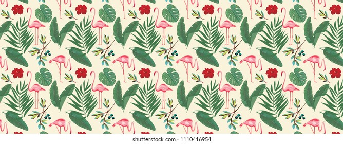Naturaleza salvaje exótica como patrón de fondo diseño de verano.