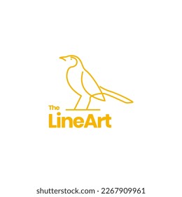 exotics bird golden pheasant lines art minimal logo design vector icon illustration