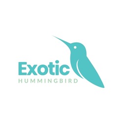 Exotics Bird Hummingbird Colibri Violetear Isolated Modern Logo Design Vector Icon Illustration Template