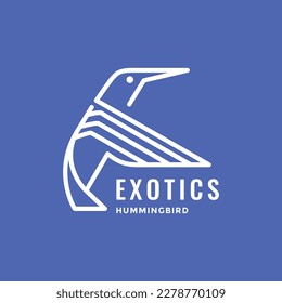 exotische Vogelhummingvogel mit polygonaler geometrischer, moderner minimaler Logo-Design-Vektorgrafik