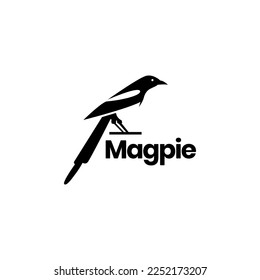 exotics bird magpie perdida bifurcación larga cantante de cola diseño gráfico icono gráfico plantilla