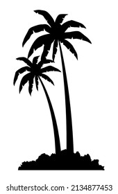 exotics palms trees silhouettes icon