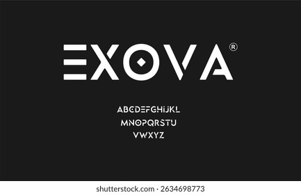 Exova Font - A modern, geometric sans-serif font with clean lines and unique circular accents. Its futuristic style makes it perfect for tech, innovation, and branding designs.