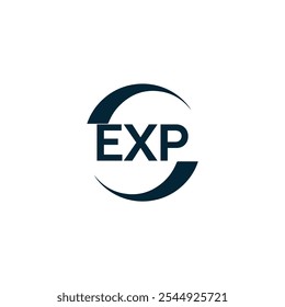 EXP logo. E X P design. White EXP letter. EXP, E X P letter logo design.