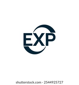 EXP logo. E X P design. White EXP letter. EXP, E X P letter logo design.