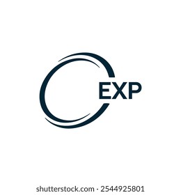 EXP logo. E X P design. White EXP letter. EXP, E X P letter logo design.