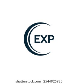 EXP logo. E X P design. White EXP letter. EXP, E X P letter logo design.