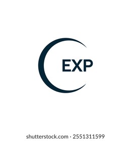 EXP logo. E X P design. White EXP letter. EXP, E X P letter logo design. 