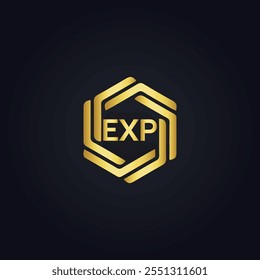 EXP logo. E X P design. White EXP letter. EXP, E X P letter logo design. 