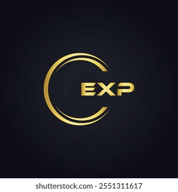 EXP logo. E X P design. White EXP letter. EXP, E X P letter logo design. 
