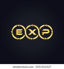 EXP logo. E X P design. White EXP letter. EXP, E X P letter logo design. 