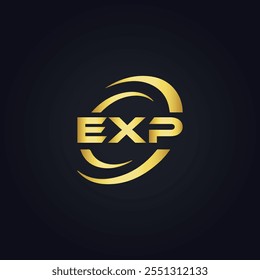 EXP logo. E X P design. White EXP letter. EXP, E X P letter logo design. 