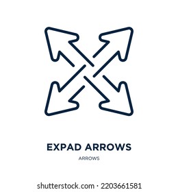 expad arrows icon from arrows collection. Thin linear expad arrows, square, next outline icon isolated on white background. Line vector expad arrows sign, symbol for web and mobile