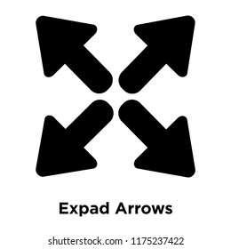 Expad Arrows icon vector isolated on white background, logo concept of Expad Arrows sign on transparent background, filled black symbol