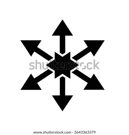 Expand in All Directions Silhouette Icon on White Background – Vector Illustration for Fullscreen and Interface Controls
