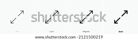 expand alt icon. Thin, Light Regular And Bold style design isolated on white background