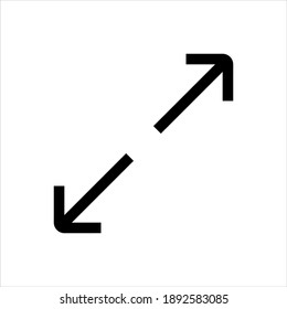 Expandir icono de flecha en fondo blanco