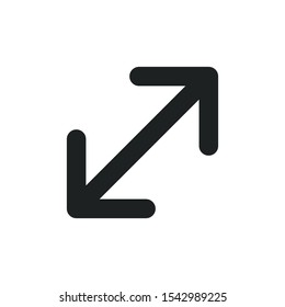 Expandir icono de flecha. Gráficos vectoriales.