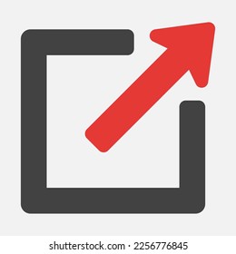 Erweitern Sie die Pfeilsymbol-Vektorgrafik im flachen Stil, verwenden Sie für die Website Mobile App-Präsentation